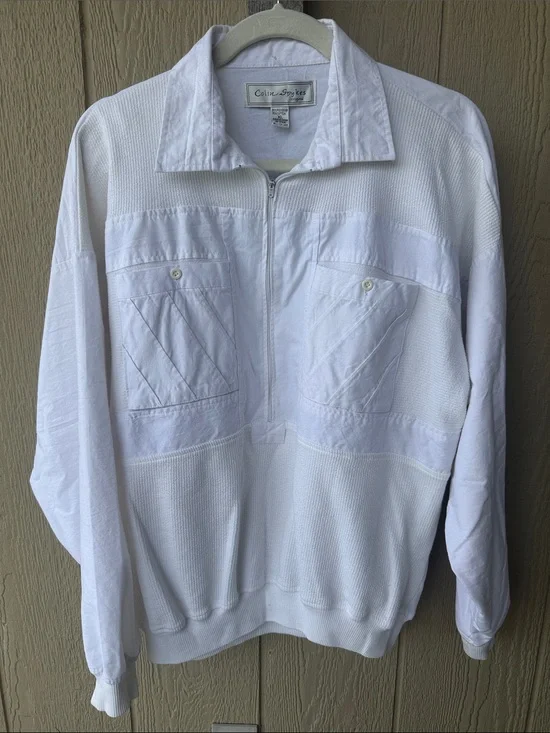 Vintage Colin Stokes White Half-Zip Pullover Shirt