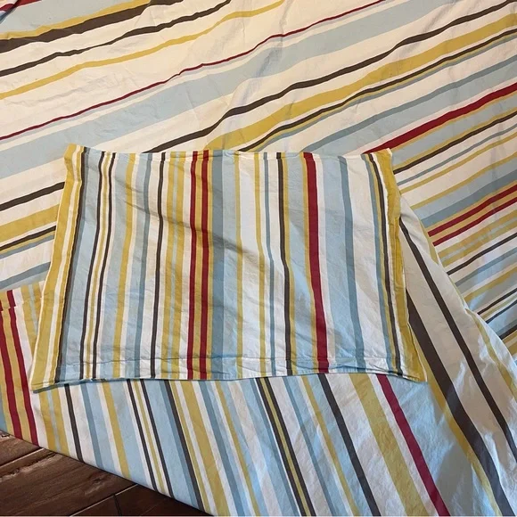 Crate & Barrel Westbrook Stripe Duvet Cover and Sham Full/Queen