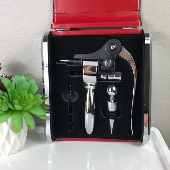 Wine Valet Kit Wine Opener Stopper Case Bar Accessory