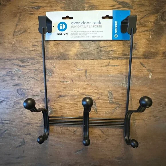 iDesign Over Door 3-Hook Rack NWOT