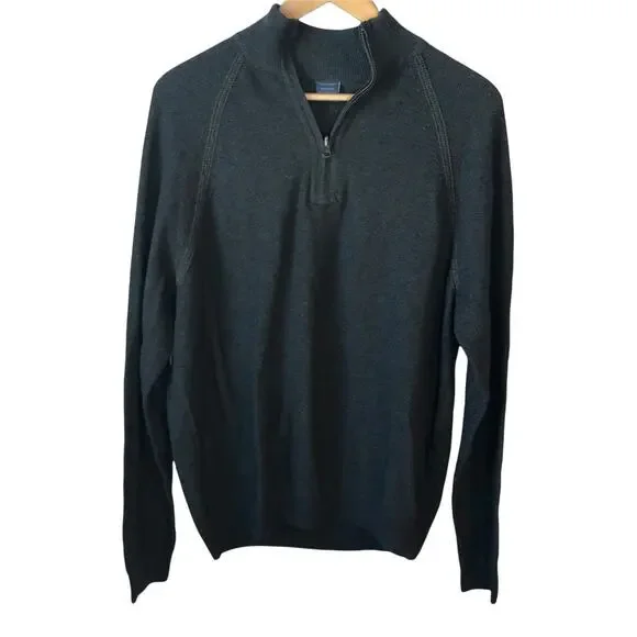 NEW Tailor Vintage Birdseye Reversible Cotton Pullover Men's Sweater Large