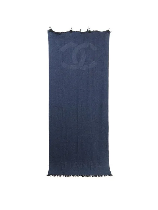 Chanel CC Logo Cashmere Silk Scarf