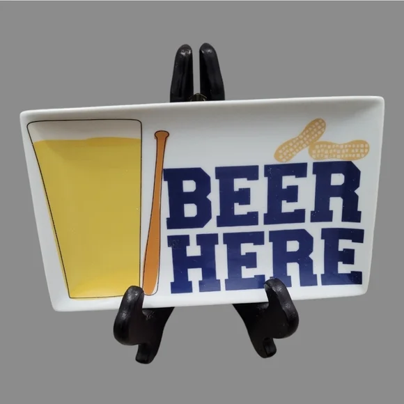Crate&Barrel International Beer Theme Ceramic Rectangular Plates