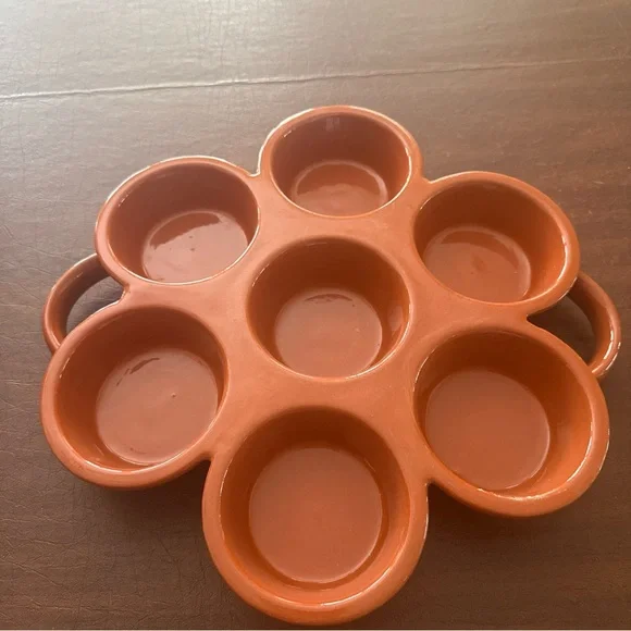 Crate & Barrel Antipasto Serving Platter Tray Terra Cotta; 13”
