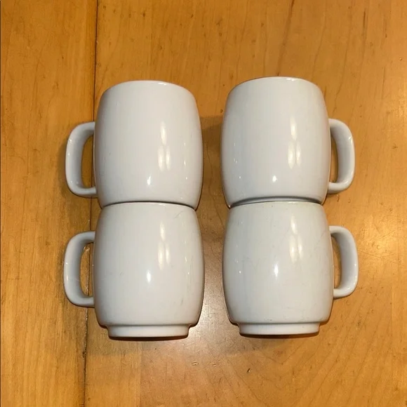 Crate&Barrel White Ceramic shot glass mug set. $25 for all four.