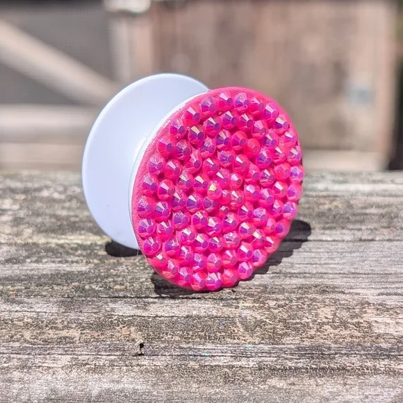 Pink Rhinestone Phone Grip