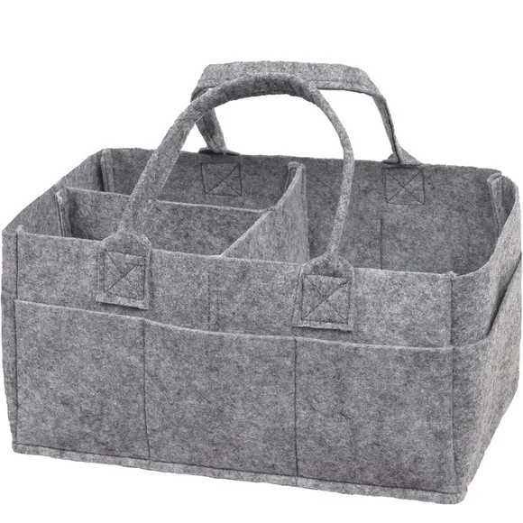 Sammy & Lou Collapsible Felt Storage Caddy Light Gray Organizer