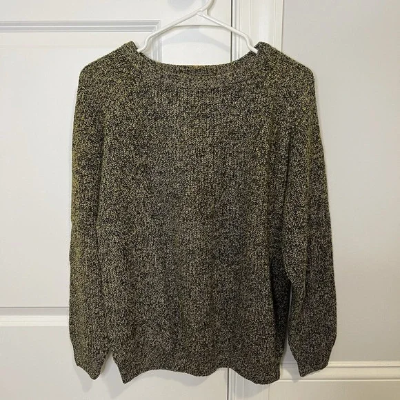Ivy Products‎ Vtg Sweater Women's Size Small Oversized Grunge Black Yellow Knit