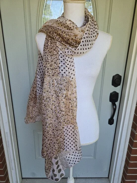 Silk Mixed Media Print Scarf