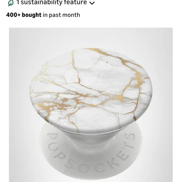 Gold lutz white marble popsocket expanding phone pop grip
