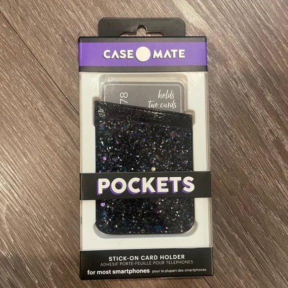 Case-Mate Pockets Stick On Card Holder for Smartphones - Black
