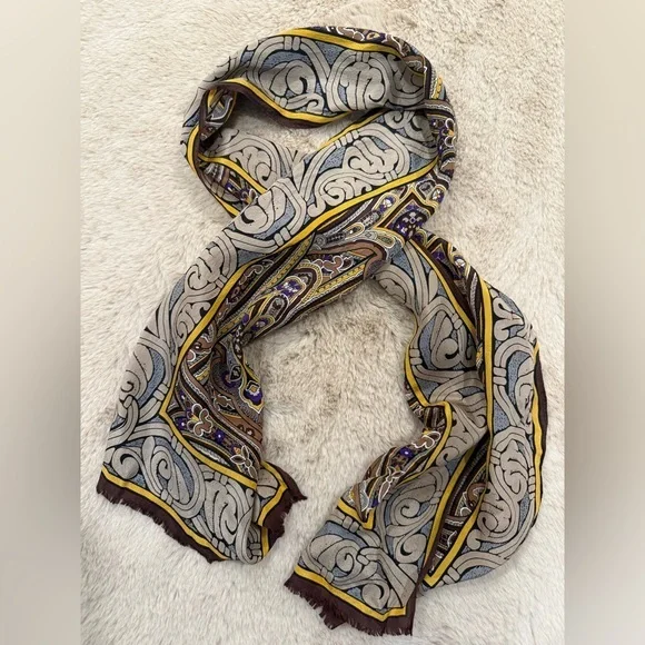 Adrienne Vittadini 100% Silk Vintage Paisley Scarf