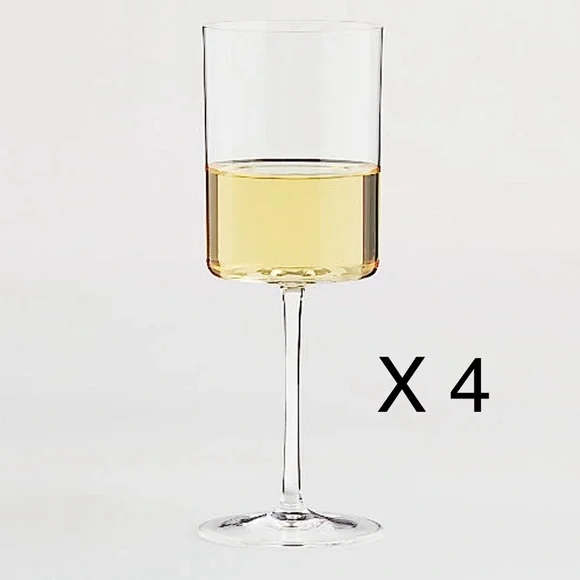 New! 🍸🥂✨Crate&Barrel Edge 13-Oz. White Wine Glass Set of 4