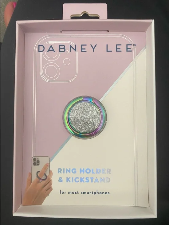 Dabney Lee Glitter Phone Ring Holder & Kickstand Rainbow Silver