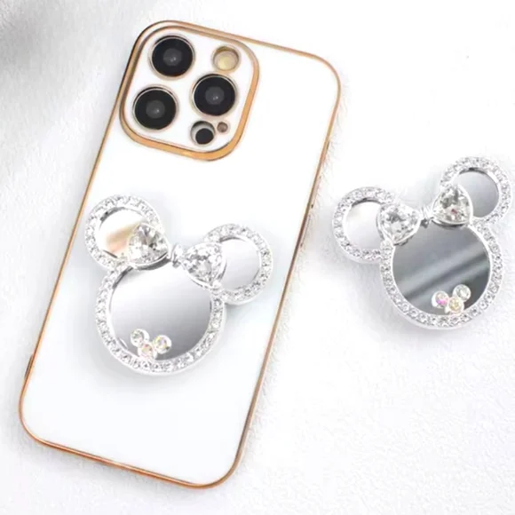 NEW Minnie Mouse Mirrored Phone Grip & Smart Watch Charm