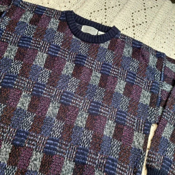 Method Sweater‎ Mens XL Multicolor Geometric Bill Cosby Grandpa Knit Pullover