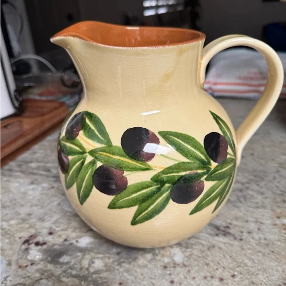 Crate & Barrel Ceramic Oliva Pitcher