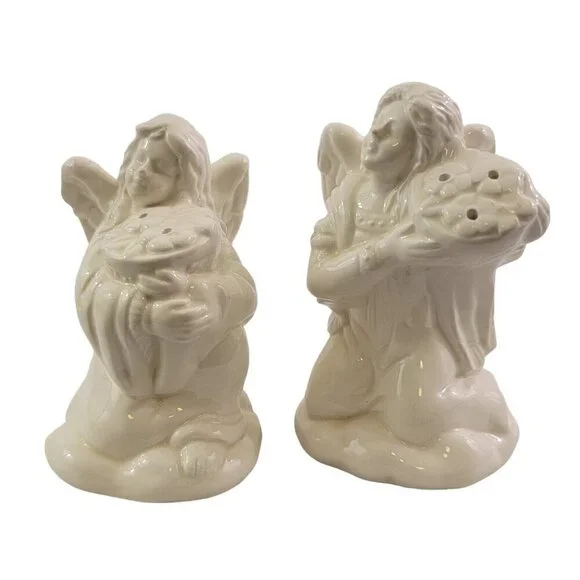 Vintage McConnell Talus Collectible Ceramic Angels Salt & Pepper Shaker Set
