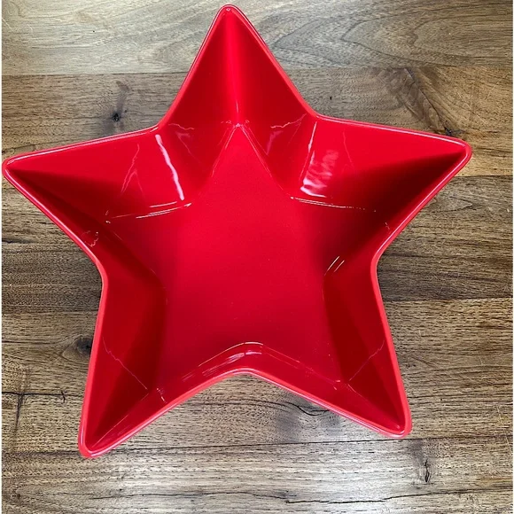 Crate & Barrel Bowl Red Serving Dish Fun Holiday Party Home Decor …
