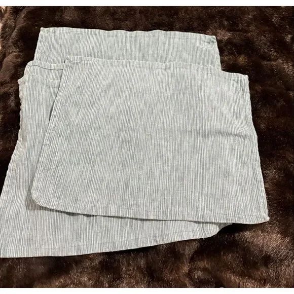 4 Crate & Barrel Kaleidoscope Cotton blue green 17x12.5 strata spruce