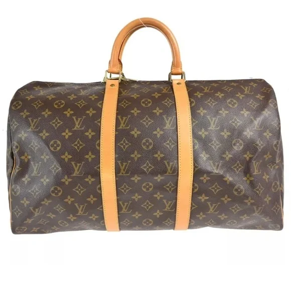 LOUIS VUITTON KEEPALL 50 TRAVEL DUFFEL MONOGRAM CANVAS Authentic