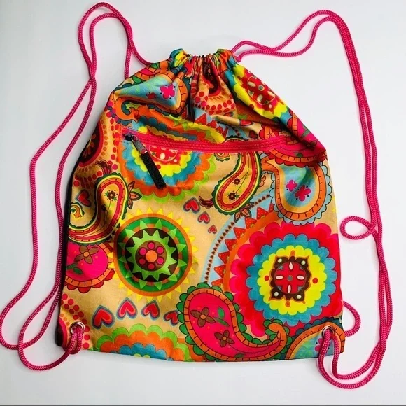 Colorful Cinch Bag Backpack Pool Gym Camp School