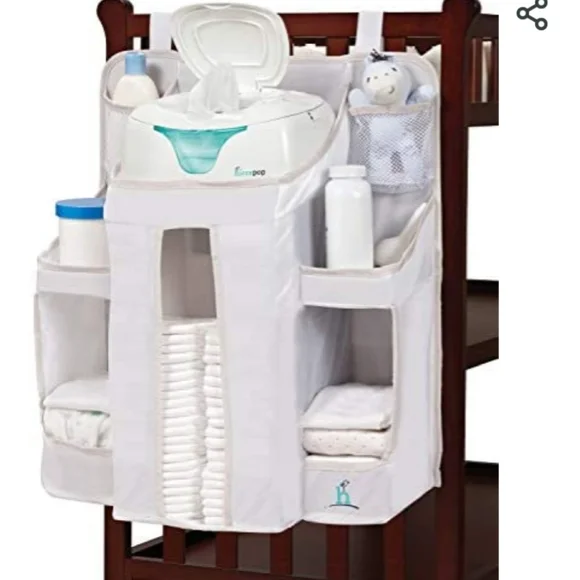 Hiccapop Nursery White Organizer Baby Hanging Diaper Caddy Organization Storage