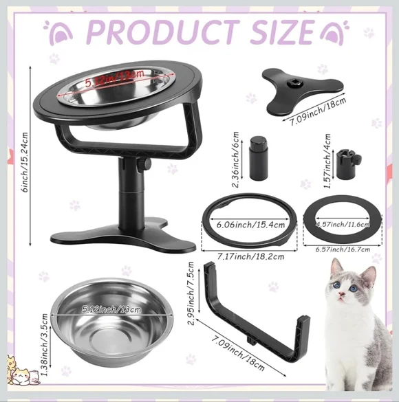 Adjustable Pet Feeding Bowl with Stand