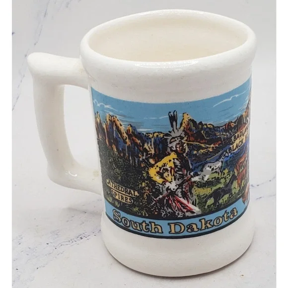 South Dakota Souvenir Tourist Mini Mug Toothpick Holder Ceramic Shot Glass