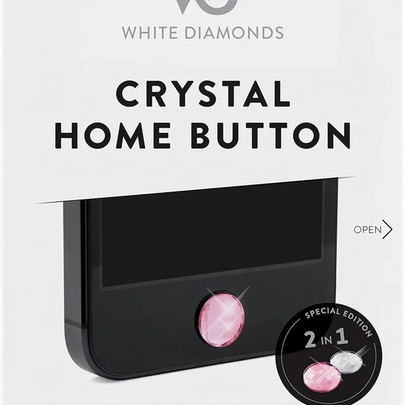 White Diamond 2 in 1 Crystal Home Button