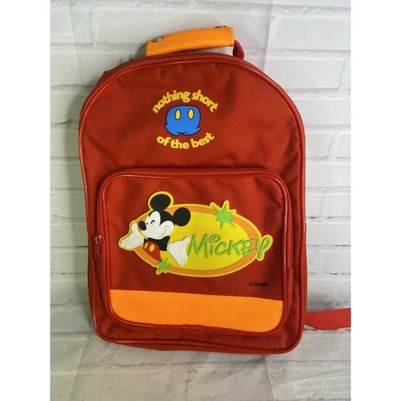 Vintage PYRAMID Disney Mickey Mouse Small Red Kids Toddler Backpack Bag NEW