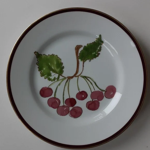 Crate & Barrel Berries Cherries Salad Plate 8
