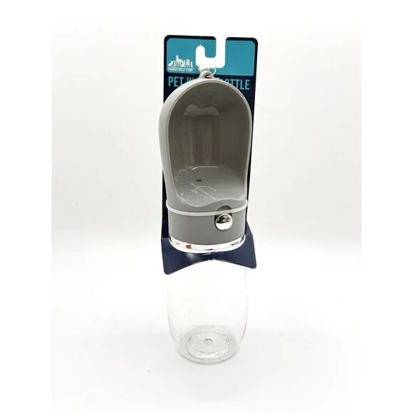 Portable Dog Water Bottle Leakproof Travel Bowl US Grey Small Medium NWT 12oz