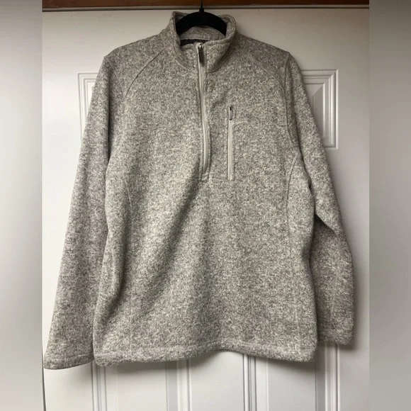 Woolrich‎ Men's Light Heather Gray Quarter-Zip Pullover Medium Long Sleeve