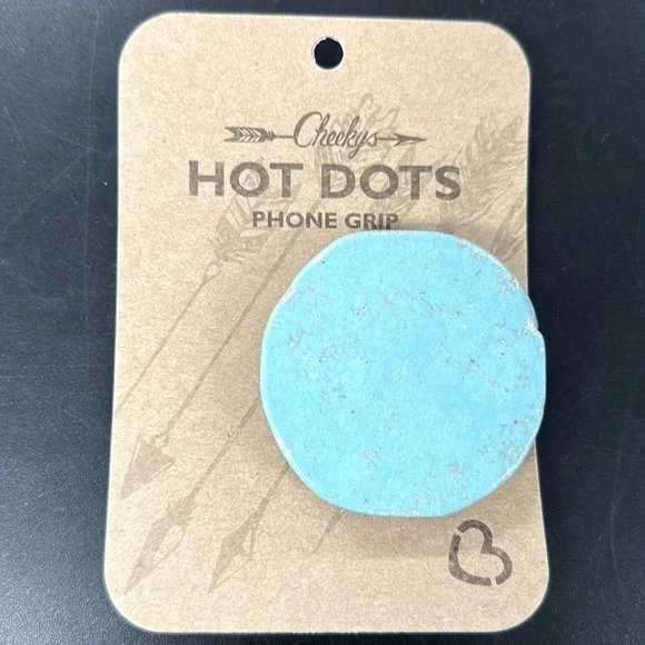 New, Cheekys Hot Dot Phone Grip - flat turquoise stone