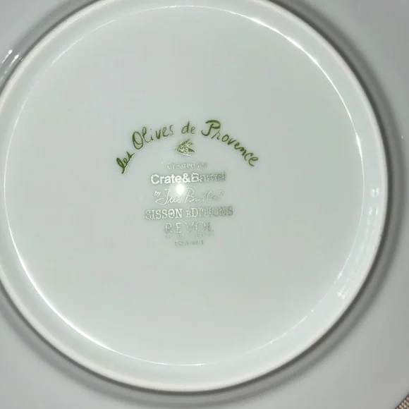 Crate & Barrel LES OLIVES DE PROVENCE Appetizer Plate Set 6 pc Revol France
