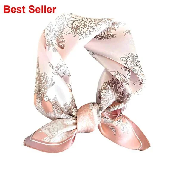 100% Mulberry Silk Scarf Lightweight Square Neckerchief Wrap