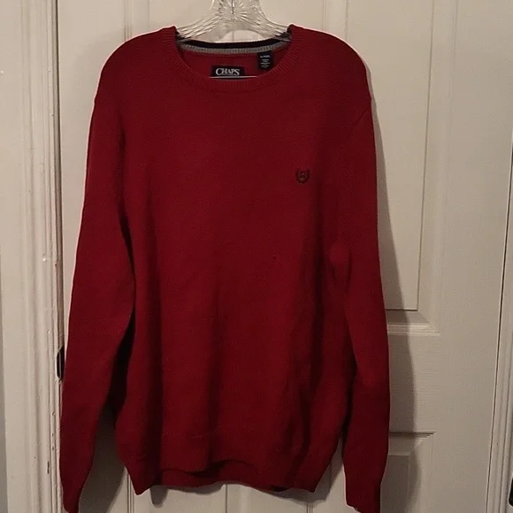 NWT Chaps Red Sweater 100% Cotton