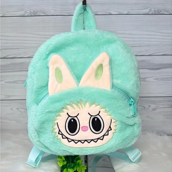 Mint Green Labubu Plush Backpack