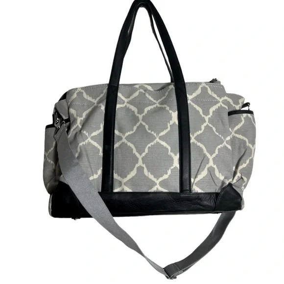 Pottery Barn Ikat Classic Diaper Bag Grey