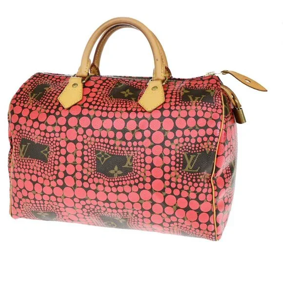 LOUIS VUITTON LVxYK Speedy 30 Travel Hand Bag Monogram Town Red