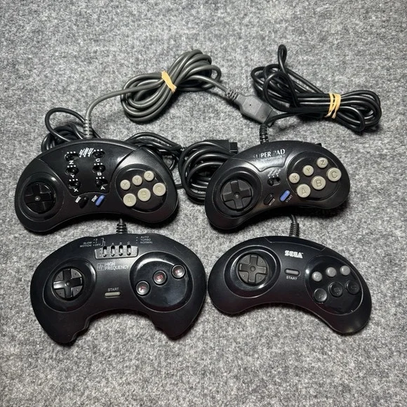 Lot of 3 3rd Party & 1OEM Sega Genesis Saturn Controllers Tested 4 Total