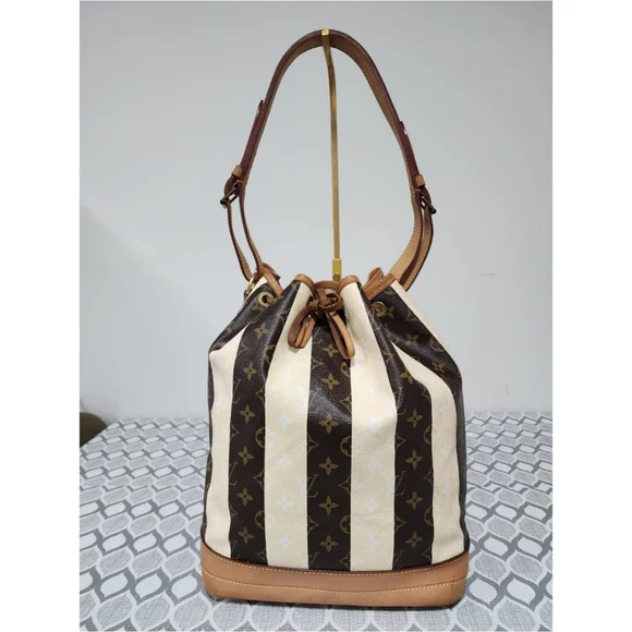 LOUIS VUITTON Limited Edition Monogram Rayures Noe Brown/Cream