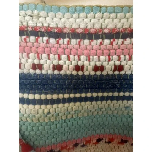 VINTAGE HANDMADE BRAIDED‎ RUG HANDBAG PURSE BAG