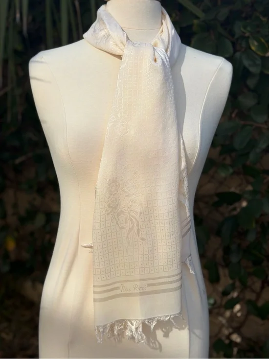 Nina Ricci Ivory silk Scarf