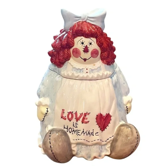 Vintage Raggedy Girl Cookie Jar - Love is Home Made‎