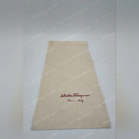 SALVATORE FERRAGAMO Dust Bag 13.75x9 Natural Canvas Florence Italy EUC