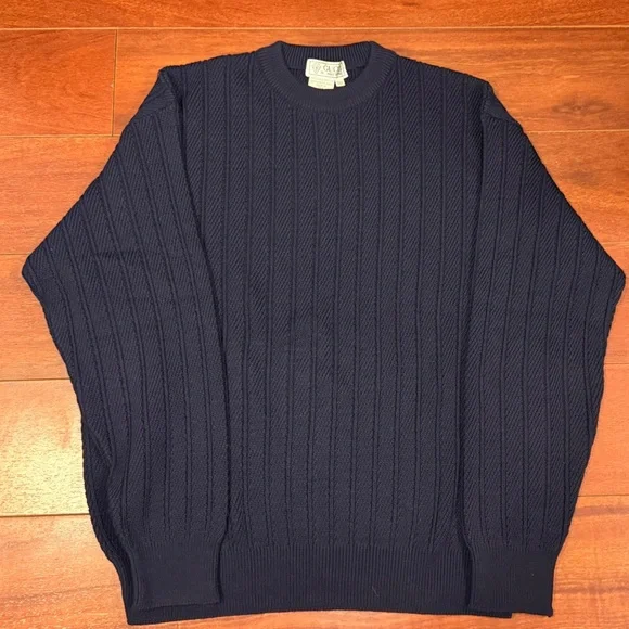 Gucci Dark Blue Ribbed Crewneck Sweater