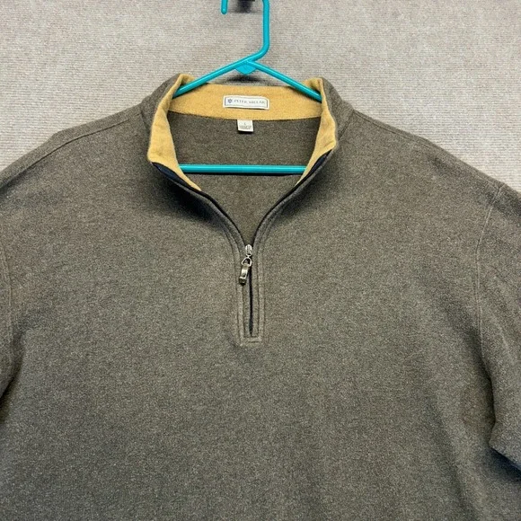 Forsyth Country Club Peter Millar 1/4 Zip Men's Large Brown Pullover Mock Golf