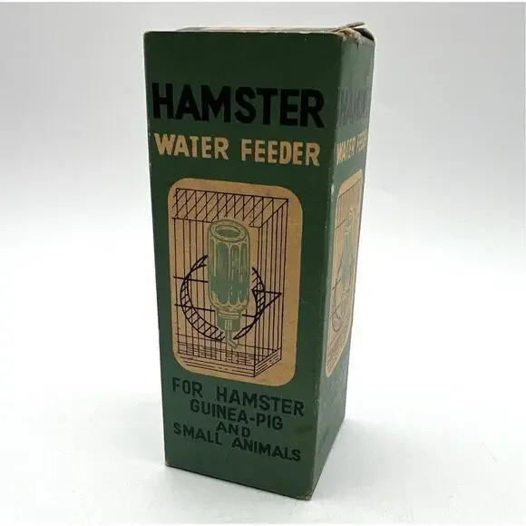 Vintage Hamster Water Feeder w/ Original Box Advertising Animals Vet Pet Teal 4